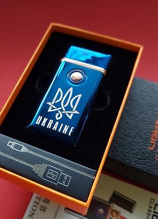 Спиральная сенсорная usb зажигалка lightar герб аккумуляторная в подарочной упаковке, электронная зажигалка