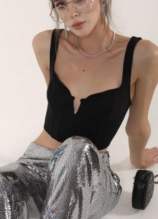 Топ топік майка чорна сексі zara s