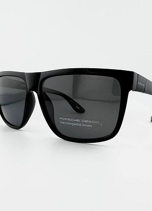 Сонцезахисні окуляри porsche design p3239 col.1 з поляризацією чорний із сірим завушником