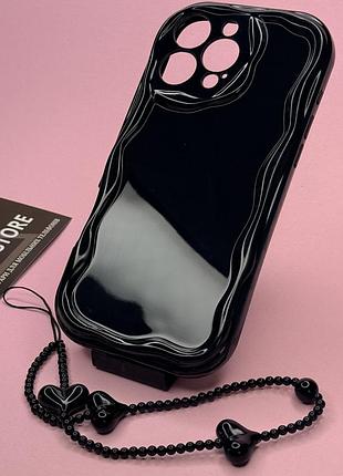 Чохол для iphone 16 pro max хвилястий глянсовий силіконовий закрита камера протиударний