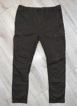 H&m ''l'' w34 чоловічі карго брюки хакі