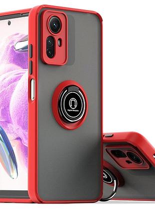 Чехол fiji colorframe для xiaomi redmi note 12s матовый бампер с кольцом подставкой red