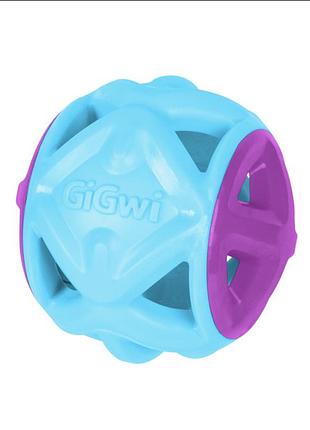 Іграшка для собак "м'яч gigwi basic гумові розмір 9 см. бузково-блакитний