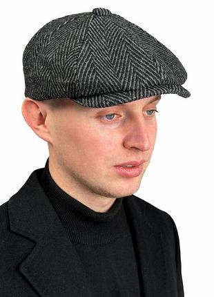 Класична чоловіча восьмиклінка сіра в ялинку