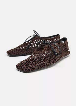 Балетки жіночі коричневі zara new