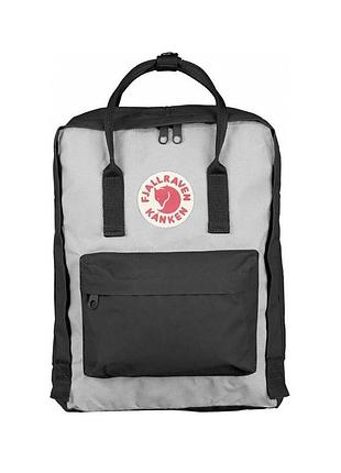 Ранець шкільний kanken fjallraven ортопедичний рюкзак сумка портфель оригінал канкен із лисицею чорний із сірим