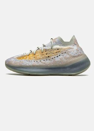 Текстильні світлі кросівки шкарпетки adidas yeezy boost 380 pepper  37,5-38 розмір