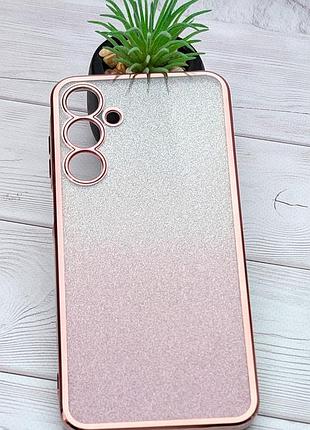 Чехол luxury case для samsung galaxy a16 / a165 бампер силиконовый ombre блестки розовый