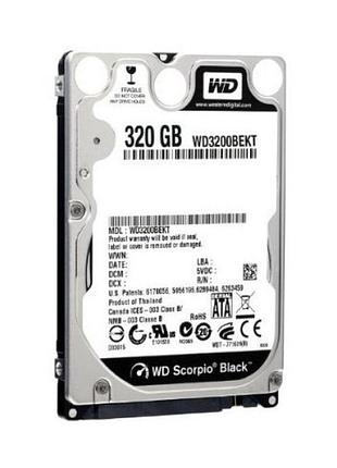 Жесткий диск western digital black 320gb 7200rpm 16mb (wd3200bekt) 2.5" sata ii бу
