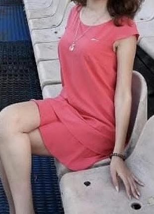 Сукня коралова легка, жіночна, на літо