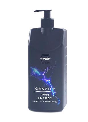 Шампунь і гель для душу gravity energy 2 в 1 1000 мл