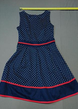 Quiz   size gb 10  темносиня в горох елегантна  сукня  made in italy 
97% cotton 3% elasta