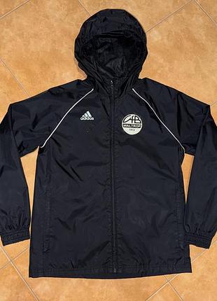Чорна вітровка дощовик adidas core 18 rain з логотипом клубу hb waltrop