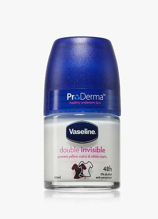 Vaseline double invisible roll-on шариковый антиперспирант против белых и желтых пятен