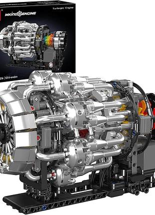 Конструктор двигатель авиационный турбореактивный turbojet enginemechanical mouldking 1247дет лего техник technic совместим с lego