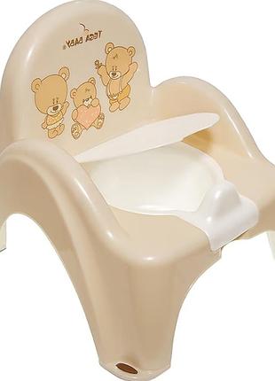 Детский музыкальный горшок стульчик с крышкой tega baby po-043 мишка