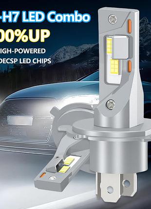Две светодиодные лампы h4 led ближний / дальний 9 - 24v 24 smd