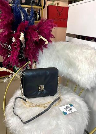 Сумка loewe puffer goya bag черная скидка