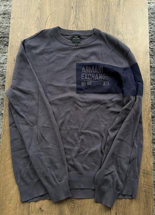 Светр armani exchange a|x чоловічий оригінал м графітовий армані
