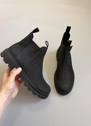 Женские челси ecco grainer black 41.5(26.5см) soft 7 nouvelle grainer