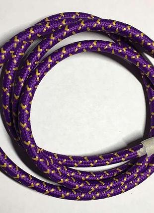 Amp кабель текстильный зигзаг 2x0.75 purple+yellow
