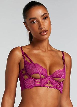 Бюст корсетний рожевий, фуксія мереживний hunkemoller private collection