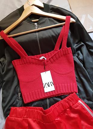 Топ женский майка женская вязаная zara футболка женская нова свитер женский