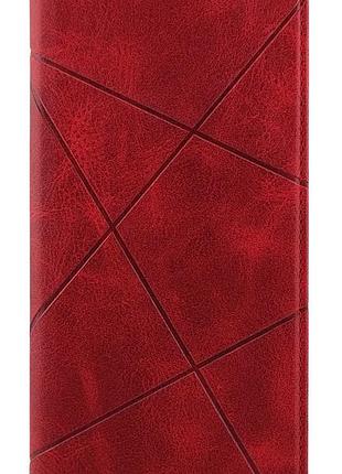 Чехол книжка business leather для xiaomi redmi 13 на магните с подставкой красный