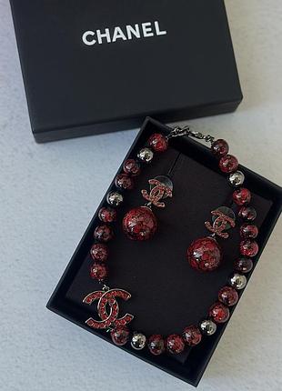 Набір прикрас в червоному кольорі, брендовий комплект, vip gift
