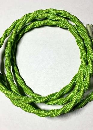Amp кабель текстильный витой 2x0.75 light green