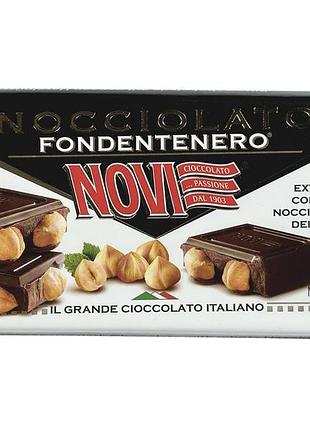 Шоколад чорний novi з лісовим горіхом fondente nero nocciolato 72% cacao, 130 г