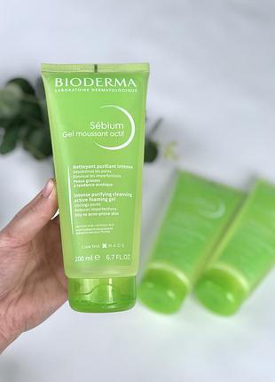 Очищающий гель bioderma sebium actif gel 200мл