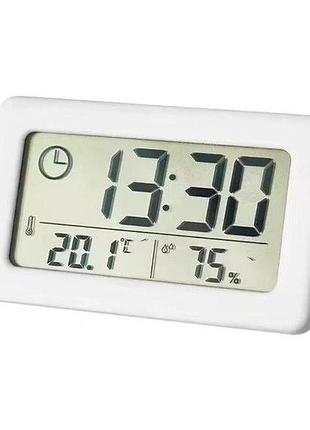 Настільний маленький годинник з гігрометром yida time yd005 white