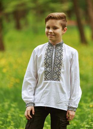 Вишиванка mirwear з довгим рукавом для хлопчика 3-9 років, 98, сірий