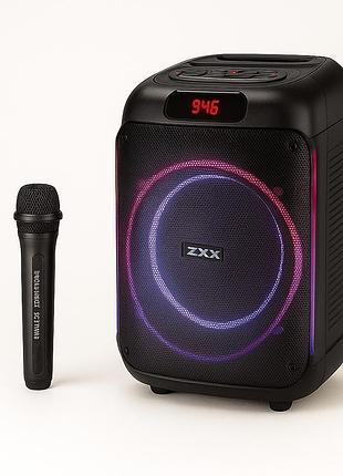 Акустическая переносная колонка с микрофоном zxx-5502/ 6439 800вт 1x8" 285х270х365мм