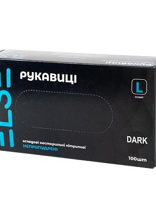 Перчатки нитриловые неприпудренные нестерильные elsetm, чёрные, размер l