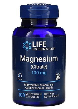Цитрат магнію, magnesium (citrate), life extension, 100 мг, 100 капсул