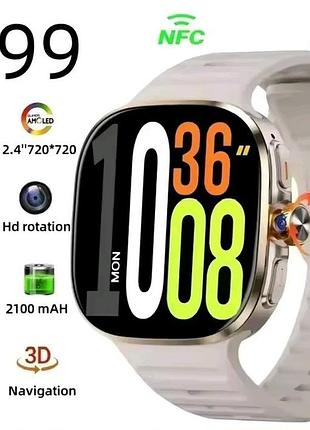 Android 5g часы с sim-картой m99 silver amoled smart watch с gps, wi-fi, playmarket, tiktok, google, камерой