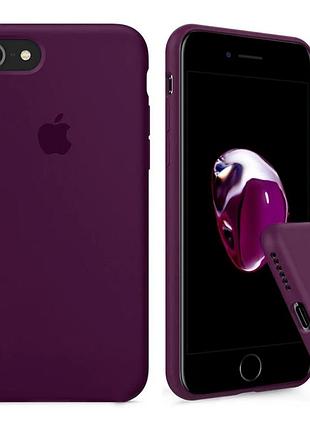 Силиконовый чехол для iphone 7 / 8 с закрытым низом бордовый marsala 52 silicone case (бампер)