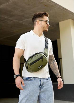 Сумка через плечо бананка sambag flex хаки
