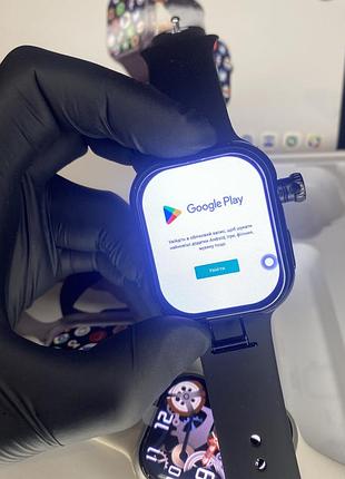 Android 4g/5g смарт годинник з сімкою cd20 16gb smart watch з поворотною камерою, playmarket, tiktok і google чорний