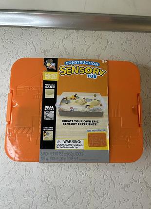 Игровой набор для сенсорной игры с кинетическим песком и камнями sensory tub