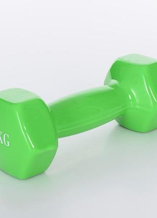 Гантель для фітнесу з вініловим покриттям 2х2 кг g0290-2gr