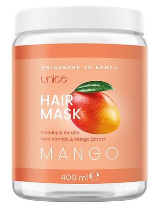 Маска для волосся з ектрактом манго unice, 400 мл (liv918213)