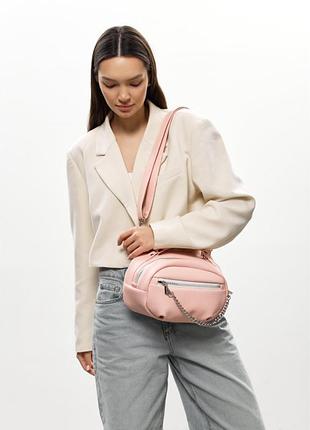 Сумка через плечо женская бананка sambag pure пудра