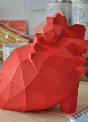 Paperkhan сборная модель фигура пазл сердце валентинка открытка паперкрафт papercraft день влюбленных подарок
