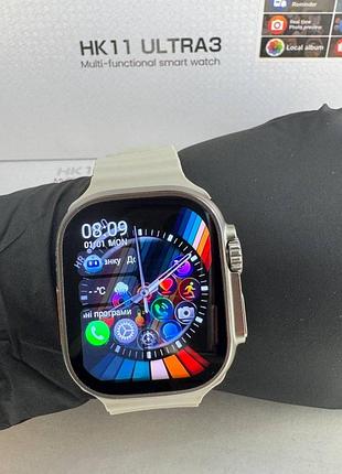 Умные часы серии ultra и watchos 10 - hk11 ultra3 большые 49 мм с amoled дисплей и 2 гб памяти серые