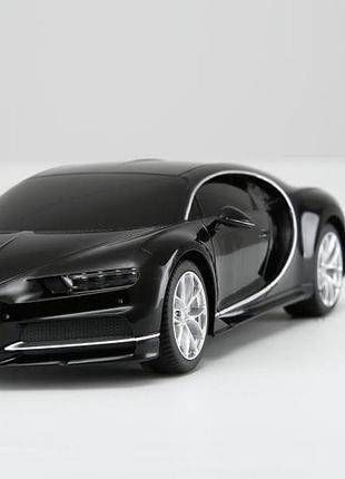Дитяча машинка на радіокеруванні машинка bugatti chiron гумові колеса світло чорний