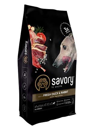 Корм сухой savory adult all breeds 76 in fresh duck and rabbit для собак всех пород со свежей уткой и кроликом 12 кг