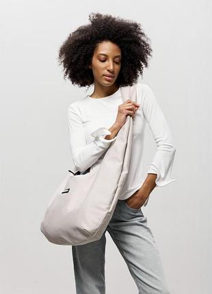 Жіноча сумка sambag hobo weave сірий шовк